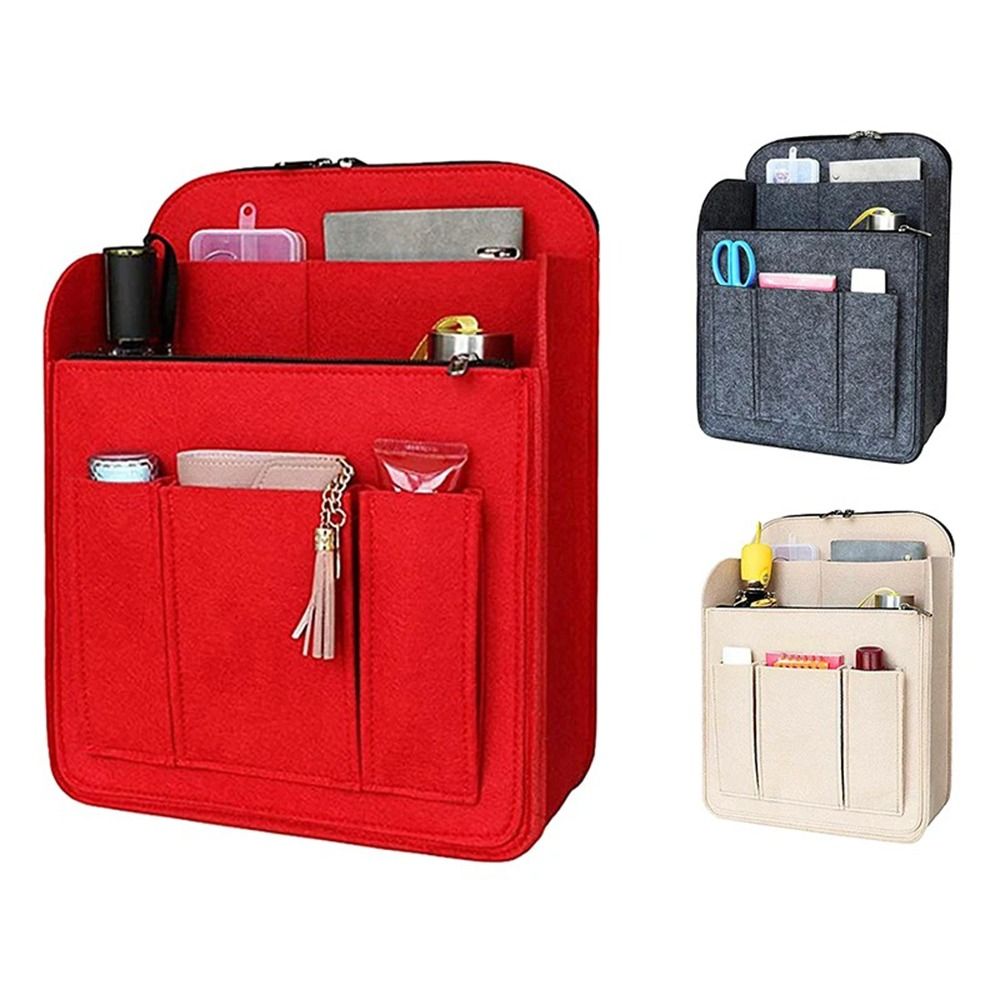 Backpack Insert Organizer - กระเป๋าใส่ของอเนกประสงค์แบบหลายช่อง ทนทาน ความจุขนาดใหญ่ พกพาสะดวก กระเป๋าใส่ของสำหรับเดินทาง ทำจากผ้าสักหลาด