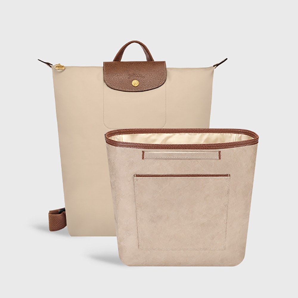 Backpack Insert Organizer - กระเป๋าจัดระเบียบแบบเสียบและซับในพร้อมที่วางแก้วน้ำ เหมาะสำหรับกระเป๋าเป้ Longchamp Le Pliage Original