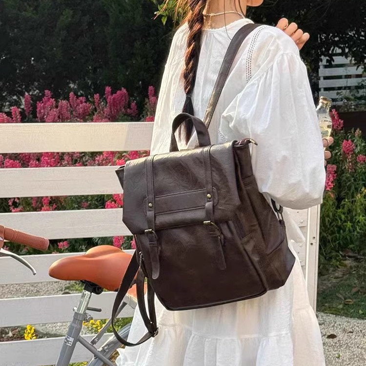 กระเป๋าเป้สะพายหลังลำลองสำหรับ - Leather Backpack Vintage บทวิจารณ์และราคา
