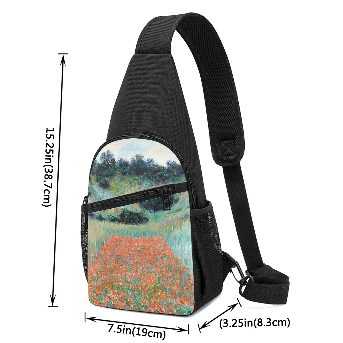 1885 Claude Monet Poppy Field  - Sling Backpack Shoulder บทวิจารณ์และราคา