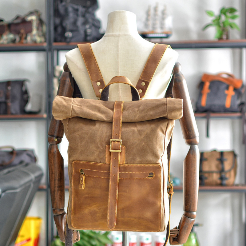 กระเป๋าเป้สะพายหลังผ้าแคนวาสแบ - Canvas Backpack Casual บทวิจารณ์และราคา